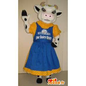 Mascotte de vache en tenue des années 50, déguisement années 50 - MASFR001792 - Mascottes Vache