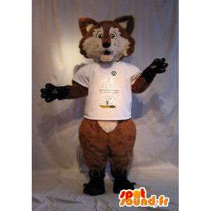 Mascot representando um gato castanho, disfarce raposa - MASFR001793 - Fox Mascotes