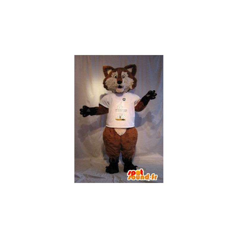 Mascot representando um gato castanho, disfarce raposa - MASFR001793 - Fox Mascotes