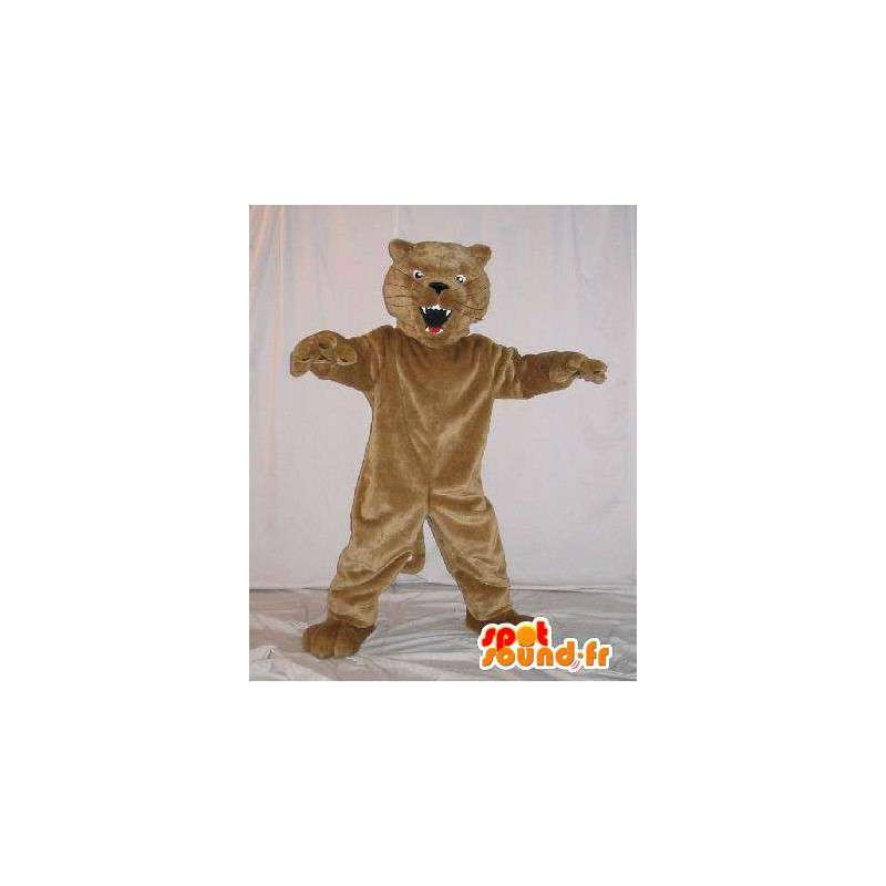Mascot wat neerkomt op een opgezette kat, kat kostuum - MASFR001794 - Cat Mascottes