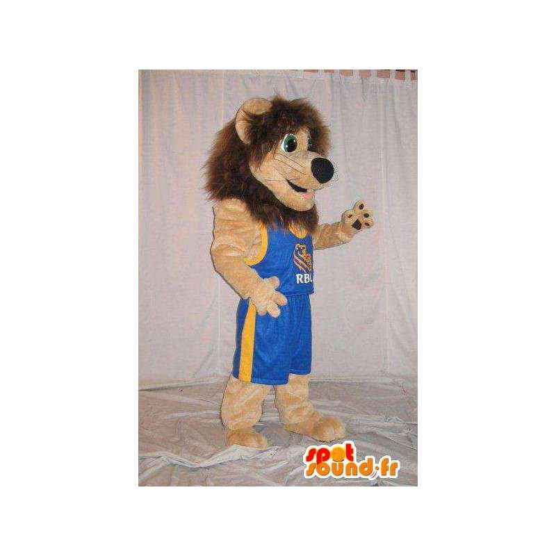 Baloncesto mascota del león, disfrazar el rey de baloncesto - MASFR001795 - Mascottes Lion
