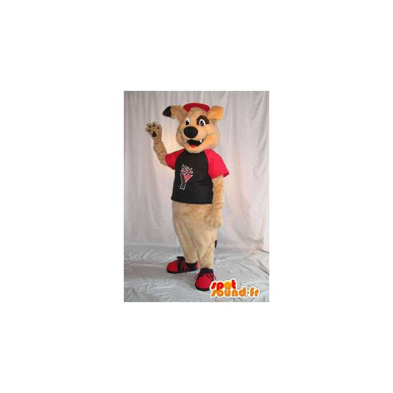 Beige cane mascotte costume di peluche - MASFR001796 - Mascotte cane