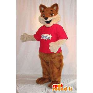 Mascot representando um traje da pele de gato castanho - MASFR001819 - Fox Mascotes