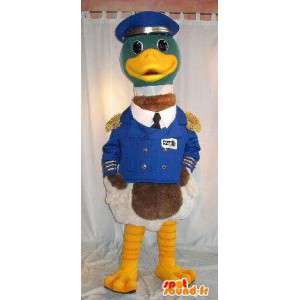 Mascotte de canard capitaine de bateau, déguisement en uniforme - MASFR001829 - Mascotte de canards