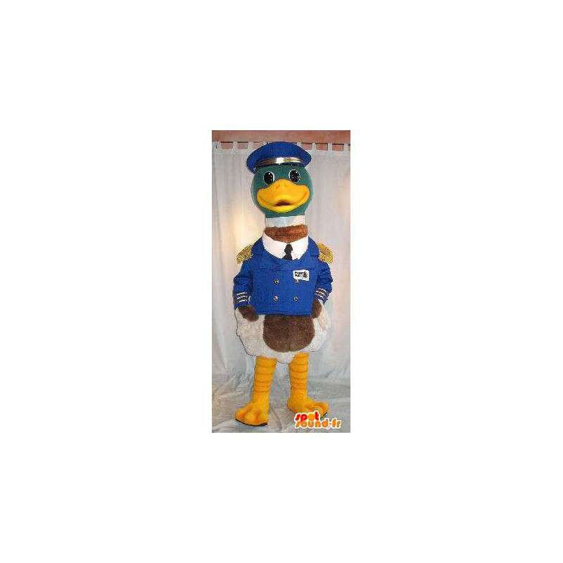 Mascot barca capitano anatra sotto mentite spoglie uniforme - MASFR001829 - Mascotte di anatre