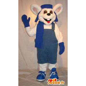 Mascotte de souris en tenue d'hiver, déguisement de souris - MASFR001830 - Mascotte de souris