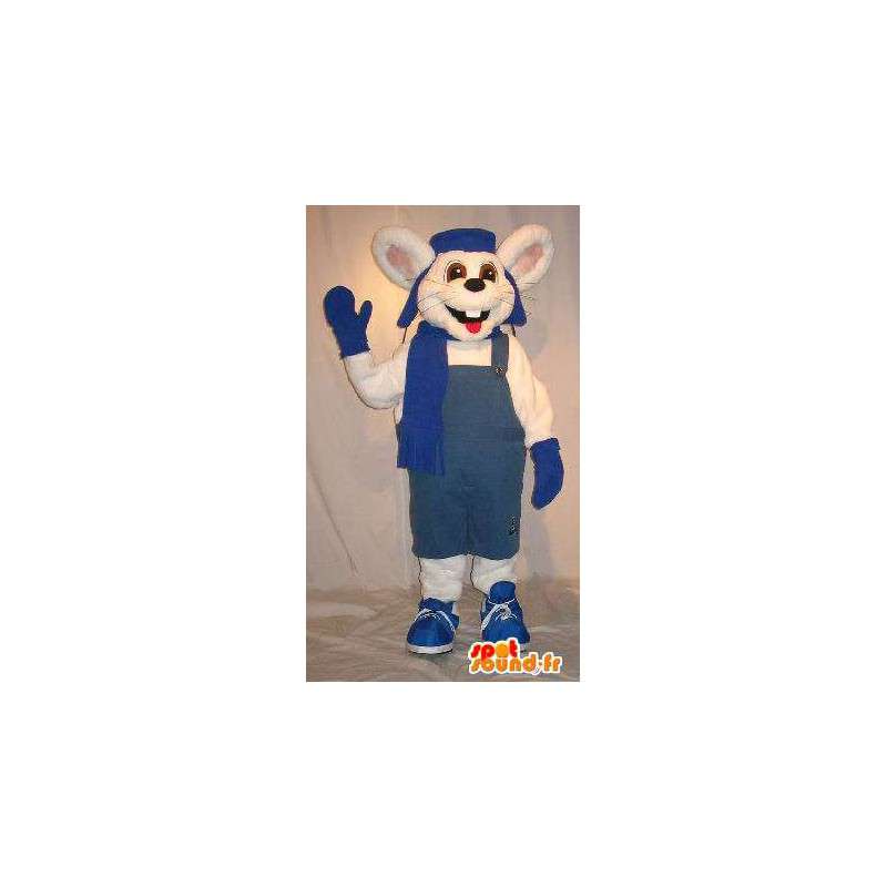 La mascota del ratón en traje de invierno, traje de ratón - MASFR001830 - Mascota del ratón