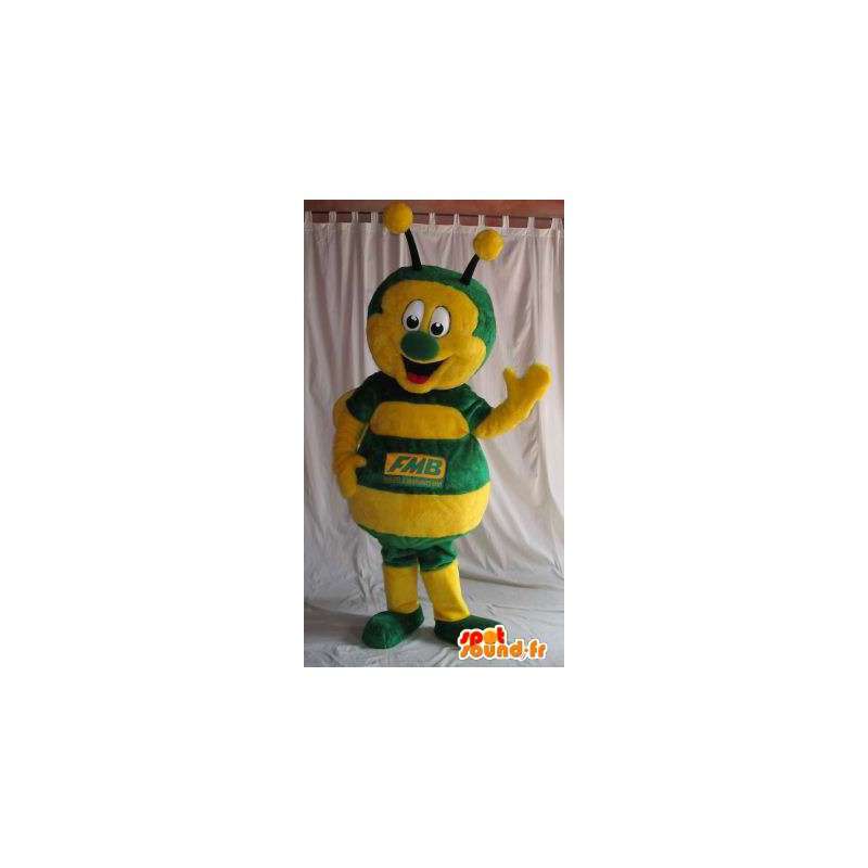 Mascot geel en groen lieveheersbeestje, insect vermomming - MASFR001831 - mascottes Insect