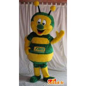 Mascot geel en groen lieveheersbeestje, insect vermomming - MASFR001831 - mascottes Insect