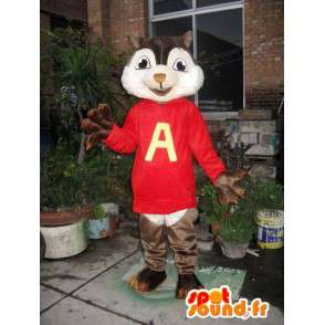 Alvin and the Chipmunks Mascot - Cartoon en Animated vermomming - MASFR00162 - Mascottes Les Chipmunks