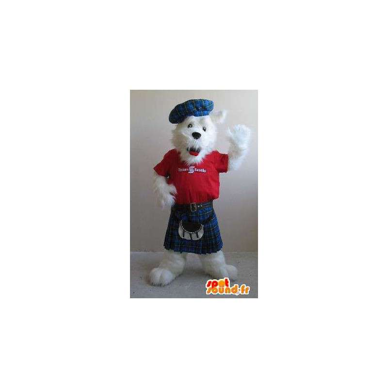Mascotte de fox-terrier en kilt, déguisement écossais - MASFR001841 - Mascottes Renard