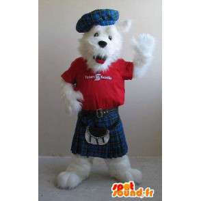 Mascot fox terrier en una falda escocesa, traje escocés - MASFR001841 - Mascotas Fox