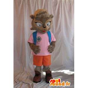 Mascot wat neerkomt op een eekhoorn schoolmeisje kostuum-School - MASFR001842 - mascottes Squirrel