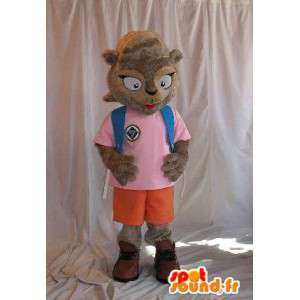 Squirrel mascot representing a schoolgirl costume-School - MASFR001842 - Mascots squirrel