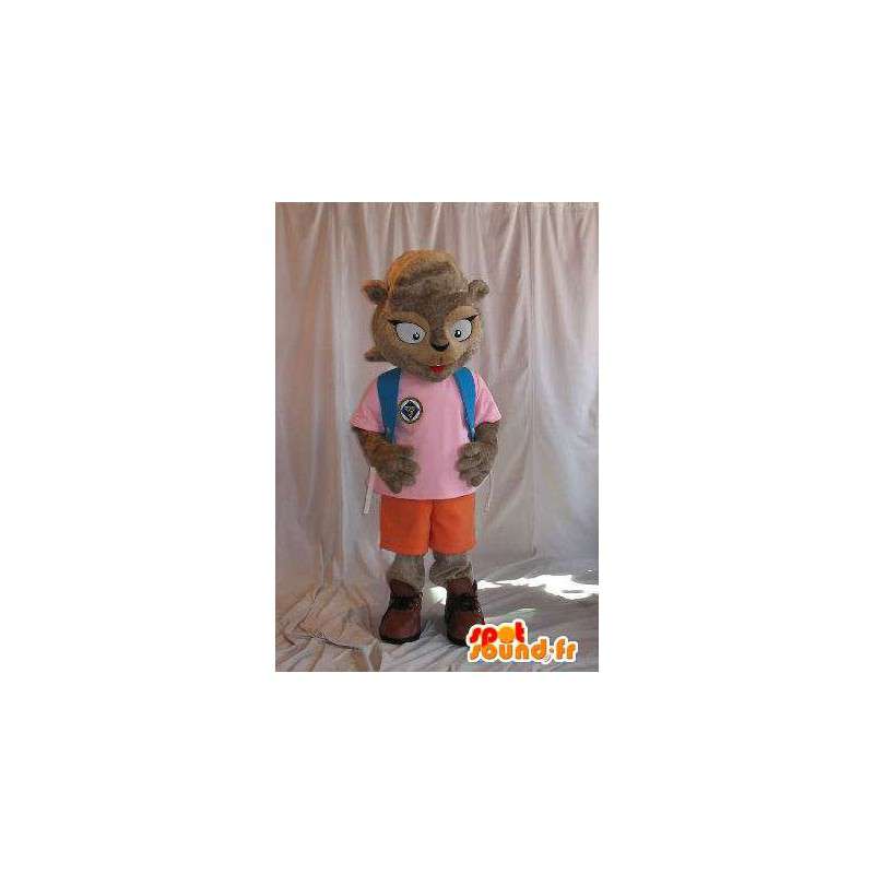 Mascot wat neerkomt op een eekhoorn schoolmeisje kostuum-School - MASFR001842 - mascottes Squirrel