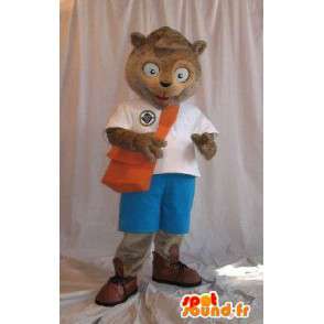 Mascot wat neerkomt op een schooljongen eekhoorn School vermomming - MASFR001843 - mascottes Squirrel