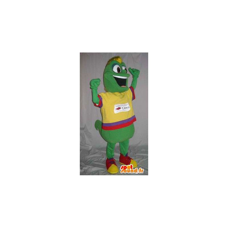 Mascotte ver de terre en tenue colorée, déguisement multicolore - MASFR001848 - Mascottes Insecte