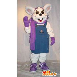 Mascotte che rappresenta un coniglio d'inverno, il costume di coniglio - MASFR001852 - Mascotte coniglio