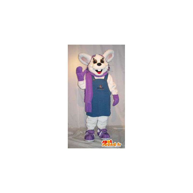 Rabbit mascot representing a winter rabbit costume - MASFR001852 - Rabbit mascot