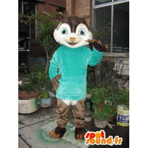 Alvin ja pikkuoravat Mascot - Cartoon ja Animated naamioida - MASFR00162 - Mascottes Les Chipmunks