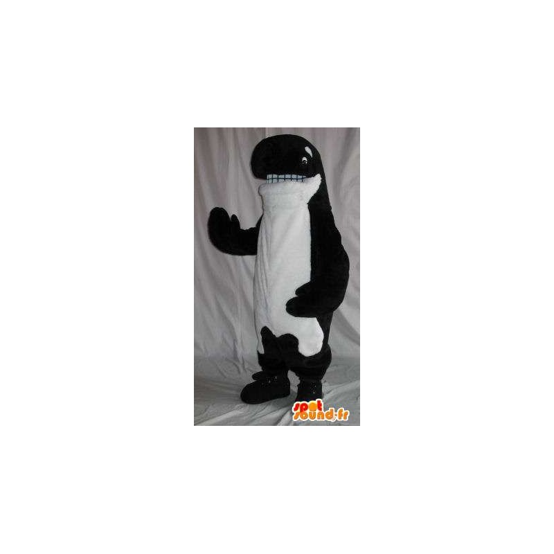 Mascotte représentant un orque en peluche, déguisement de cétacé - MASFR001860 - Mascottes de l'océan