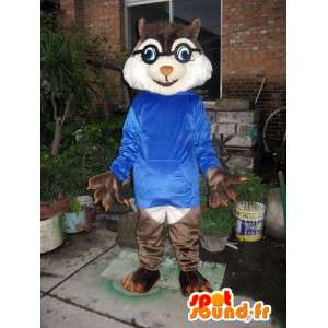 Alvin ja pikkuoravat Mascot - Cartoon ja Animated naamioida - MASFR00162 - Mascottes Les Chipmunks