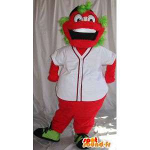 Mascot character punainen vihreä tukka, värikäs naamioida - MASFR001870 - Mascottes non-classées
