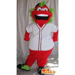 Mascot character cabelo verde vermelho, disfarce colorido - MASFR001870 - Mascotes não classificados