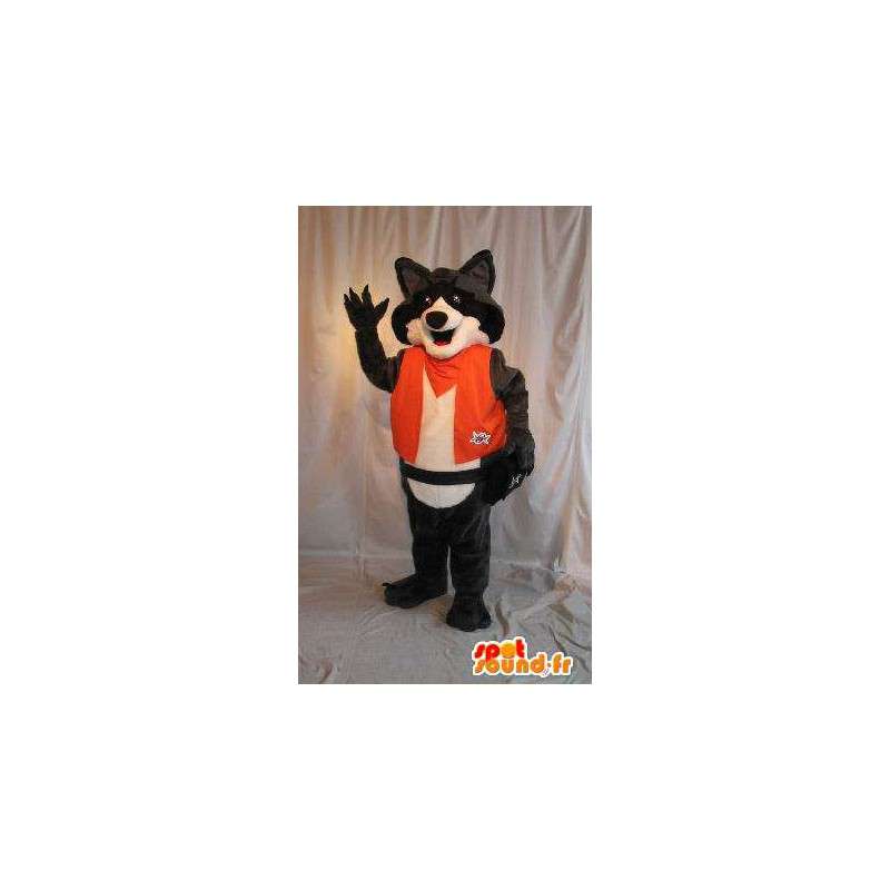 Fox maskot i orange jumpsuit, rävdräkt - Spotsound maskot