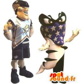 Mascot americano traje futebolista US Sports - MASFR001880 - mascote esportes