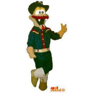 Mustached krokodilmaskot, scoutdräkt - Spotsound maskot