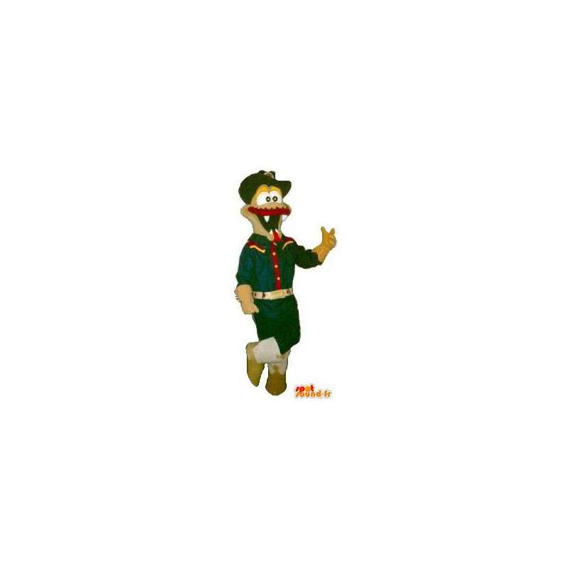 Crocodile mascotte baffi Scout travestimento - MASFR001886 - Mascotte di coccodrilli