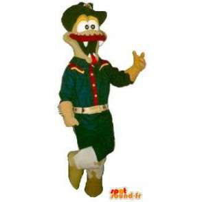 Mascotte crocodile à moustaches, déguisement de scout - MASFR001886 - Mascotte de crocodiles