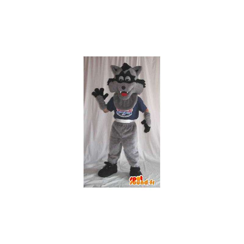 Mascotte loup gris et noir, déguisement pour les enfants - MASFR001892 - Mascottes Loup