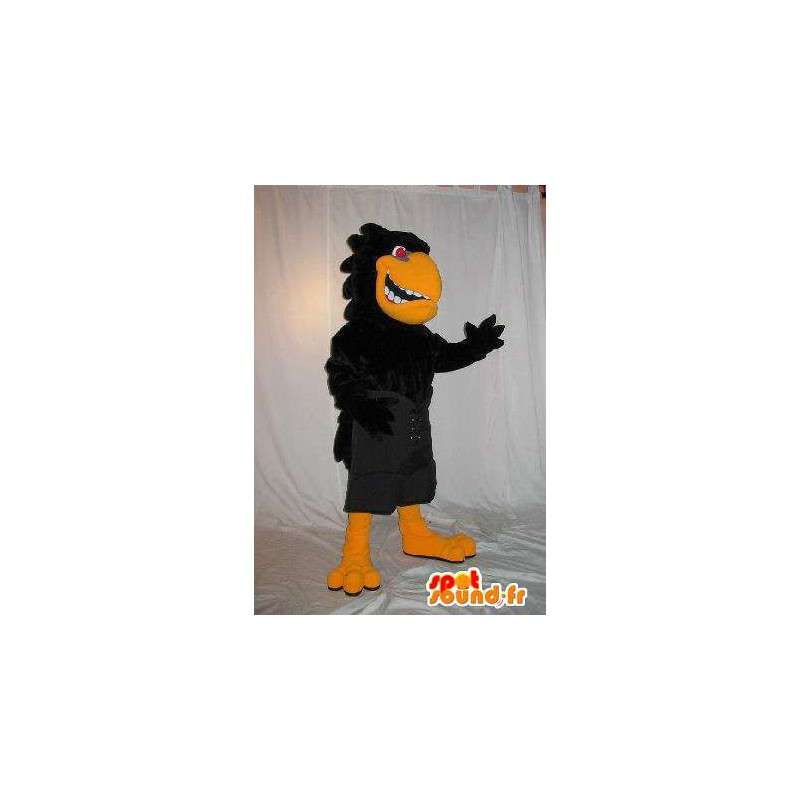 Maskot agresivní a ošklivý havran na Halloween stranami  - MASFR001894 - maskot ptáci