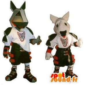 Pitbull Mascotes traje armadura gladiador moderno - MASFR001895 - Mascotes cão