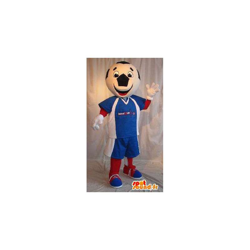 Football mascot character costume tricolor - MASFR001910 - Sports mascot
