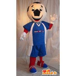 Voetbal bal mascotte karakter, tricolor vermomming - MASFR001910 - sporten mascotte