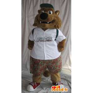 Poco mascota lobo vestido como un traje de colegial para los niños - MASFR001913 - Mascotas lobo