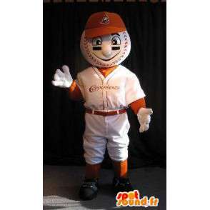 Mascotte hoofd bal speler, honkbal vermomming - MASFR001914 - sporten mascotte