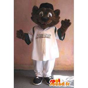 Mascot cat in sportswear, sports cat costume - MASFR001915 - Cat mascots