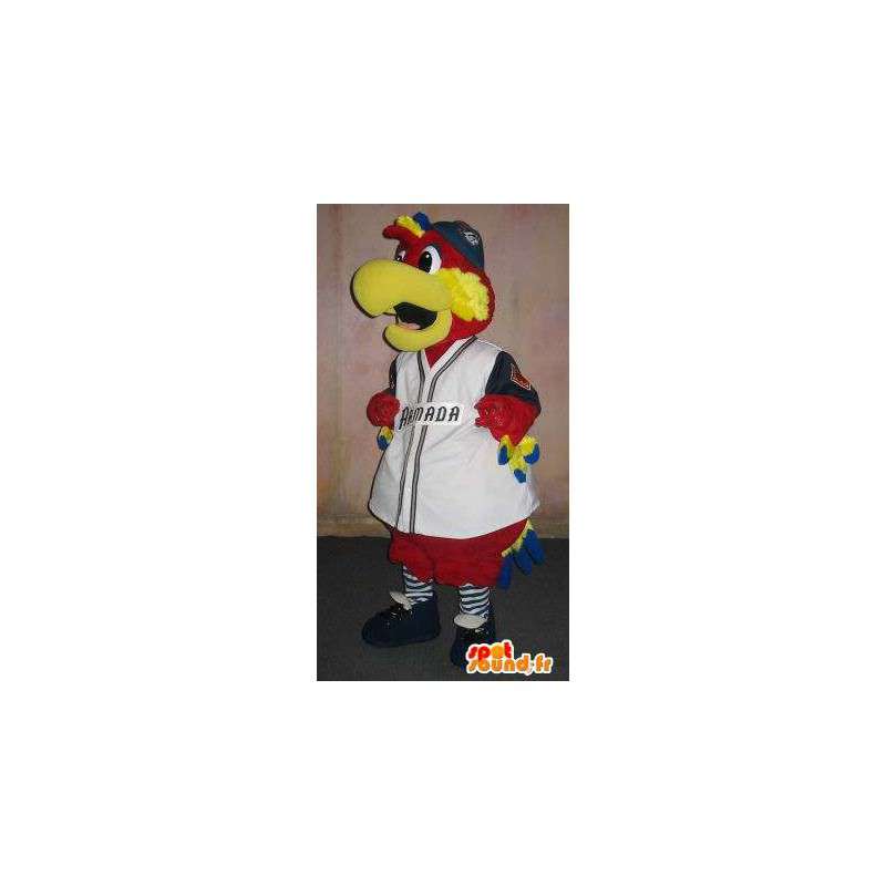 Baseball supporter papegoja maskot, supporter förklädnad -