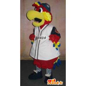 Baseball supporter papegoja maskot, supporter förklädnad -