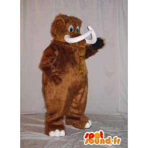 Mammoth marrone costume mascotte animale preistorico - MASFR001929 - Mascotte animale mancante