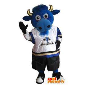 Mascotte de vache en footballeur américain, déguisement foot US - MASFR001936 - Mascottes Vache