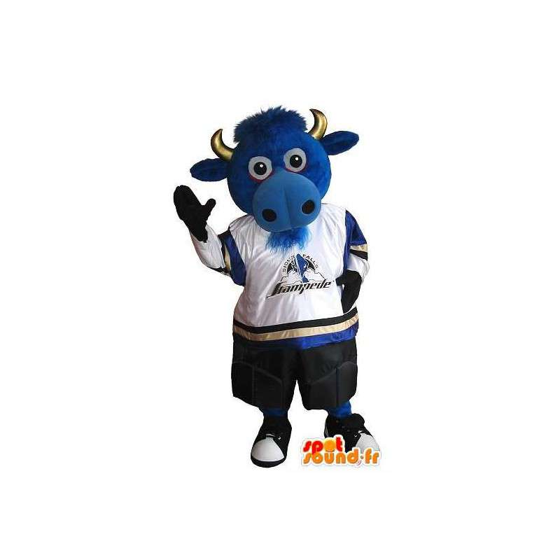 Mascotte de vache en footballeur américain, déguisement foot US - MASFR001936 - Mascottes Vache