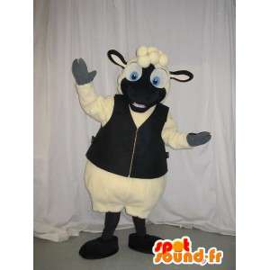 Mascotte de mouton en gilet, déguisement de mouton - MASFR001939 - Mascottes Mouton