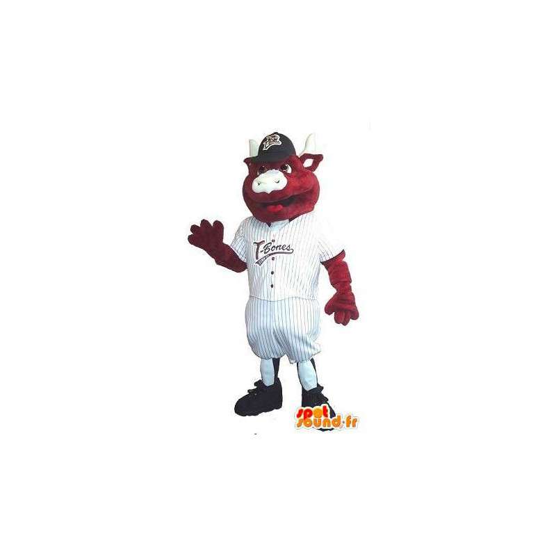 Kalv maskot baseballspiller, baseball spiller drakt - MASFR001940 - sport maskot