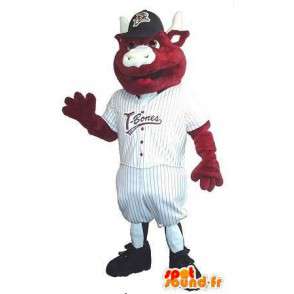 Jugador de béisbol de becerro de la mascota, jugador de béisbol de vestuario - MASFR001940 - Mascota de deportes