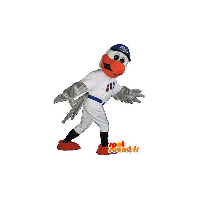 Águila mascota vestida con el traje de béisbol deporte estadounidense - MASFR001947 - Mascota de aves